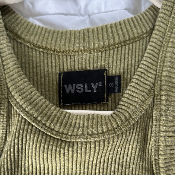 Olive Ribbed Tank Top - Picture 2 of 3